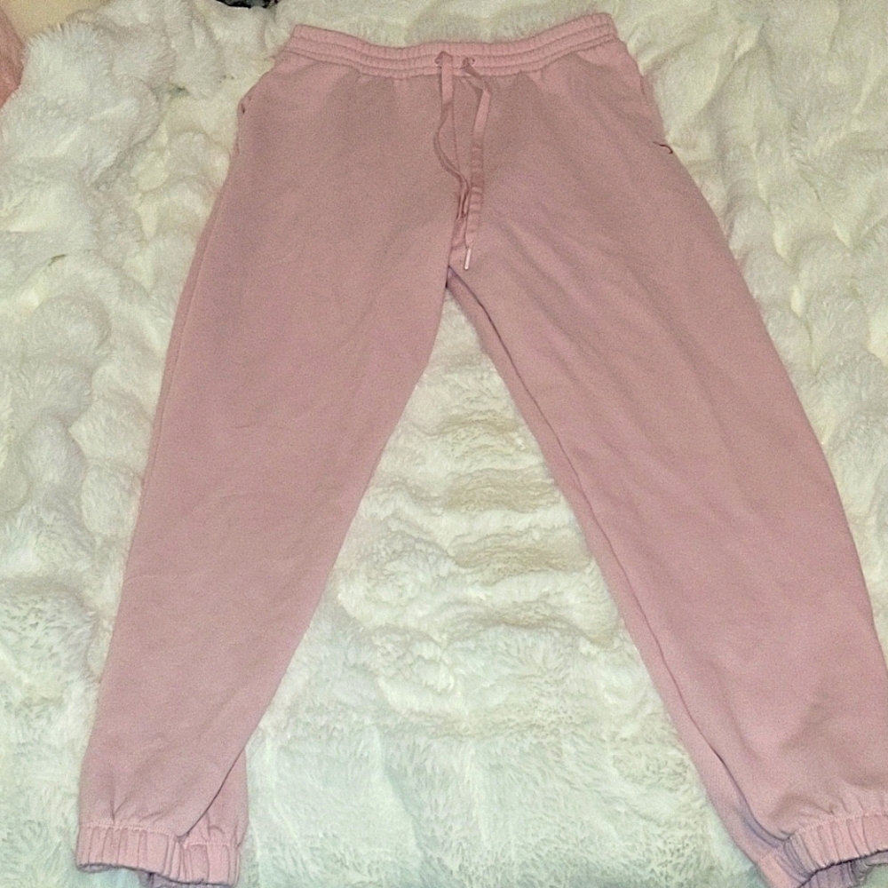 LIMITED EDITION Victoria's Secret 11232516 Cotton Fleece Gym Pants Sz M - Light